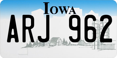IA license plate ARJ962