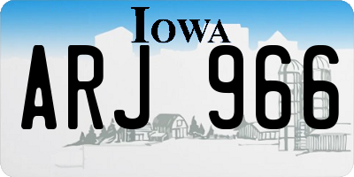 IA license plate ARJ966