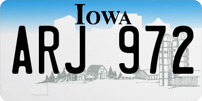 IA license plate ARJ972