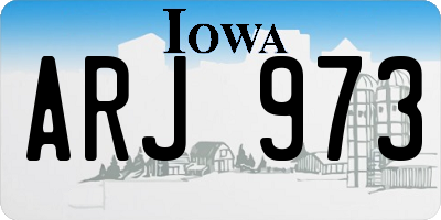 IA license plate ARJ973