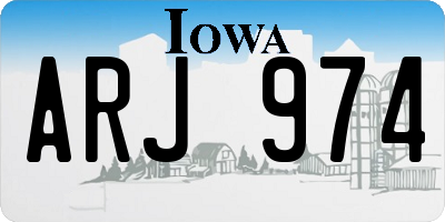 IA license plate ARJ974
