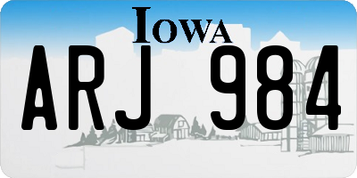 IA license plate ARJ984