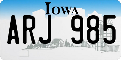 IA license plate ARJ985