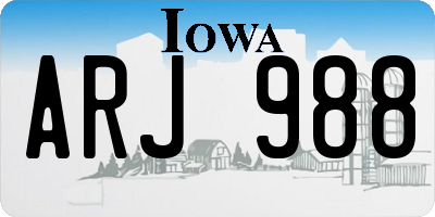 IA license plate ARJ988