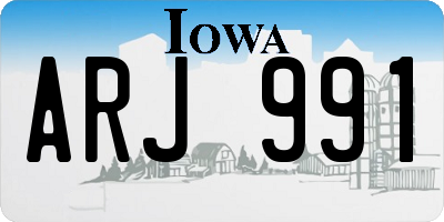 IA license plate ARJ991