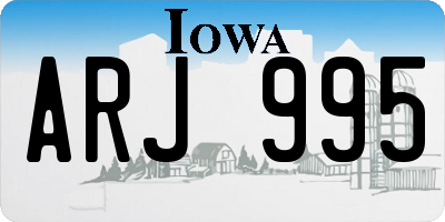 IA license plate ARJ995