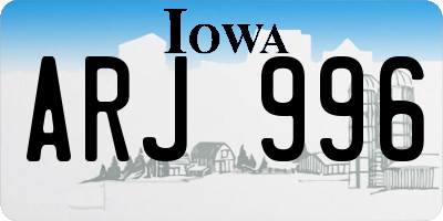 IA license plate ARJ996