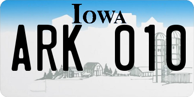 IA license plate ARK010