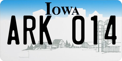 IA license plate ARK014