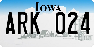 IA license plate ARK024