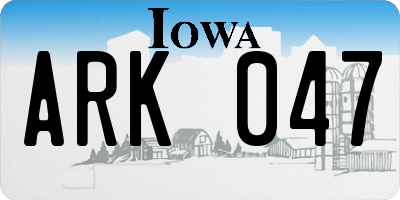 IA license plate ARK047