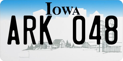 IA license plate ARK048