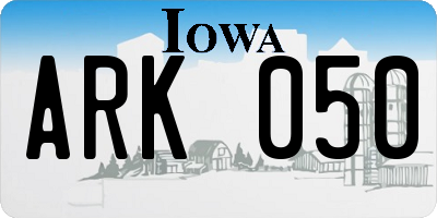 IA license plate ARK050