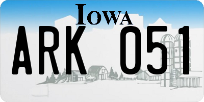 IA license plate ARK051