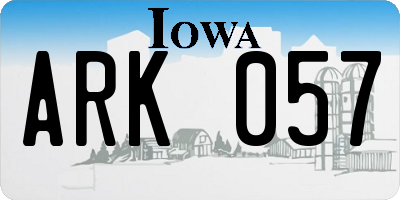 IA license plate ARK057