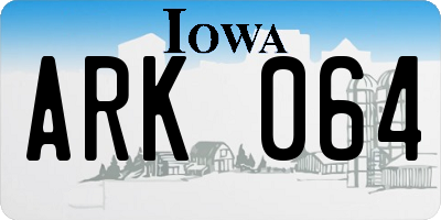 IA license plate ARK064