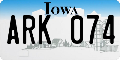 IA license plate ARK074