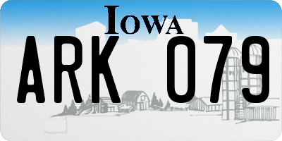 IA license plate ARK079