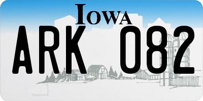 IA license plate ARK082