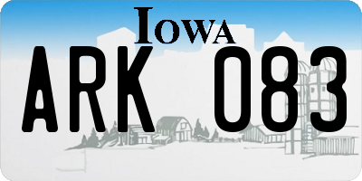 IA license plate ARK083