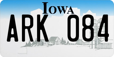 IA license plate ARK084