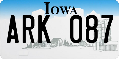 IA license plate ARK087