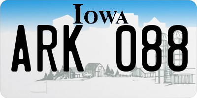 IA license plate ARK088