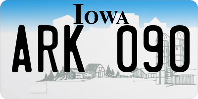 IA license plate ARK090
