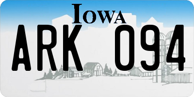 IA license plate ARK094
