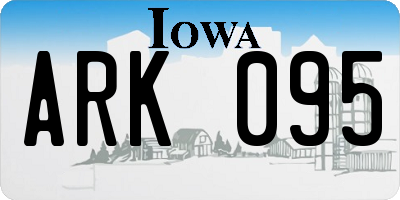 IA license plate ARK095