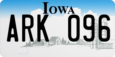 IA license plate ARK096