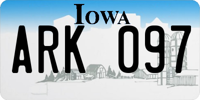 IA license plate ARK097