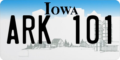 IA license plate ARK101