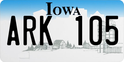 IA license plate ARK105