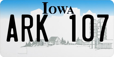 IA license plate ARK107