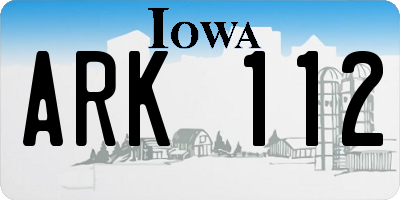 IA license plate ARK112