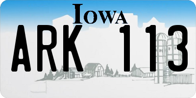 IA license plate ARK113
