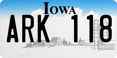 IA license plate ARK118