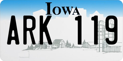 IA license plate ARK119