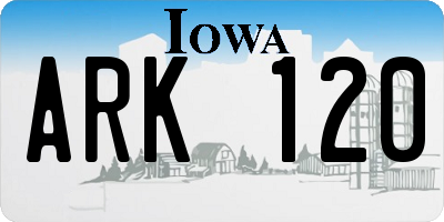 IA license plate ARK120