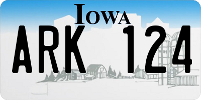 IA license plate ARK124