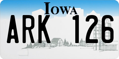 IA license plate ARK126