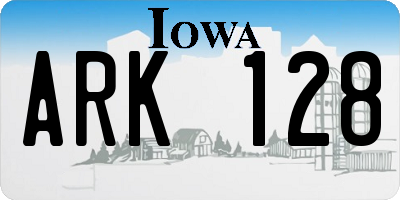 IA license plate ARK128