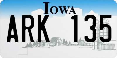 IA license plate ARK135
