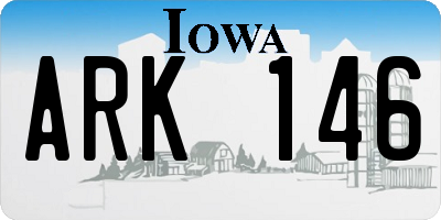 IA license plate ARK146