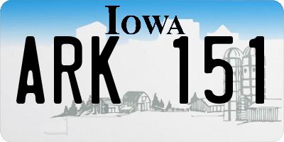 IA license plate ARK151