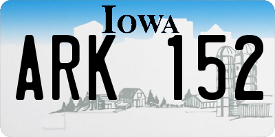 IA license plate ARK152