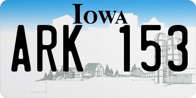 IA license plate ARK153