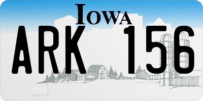 IA license plate ARK156