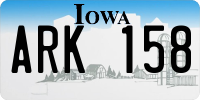 IA license plate ARK158